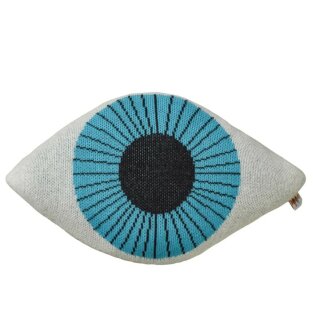 Day and Age Blue Eye Shaped Cushion
